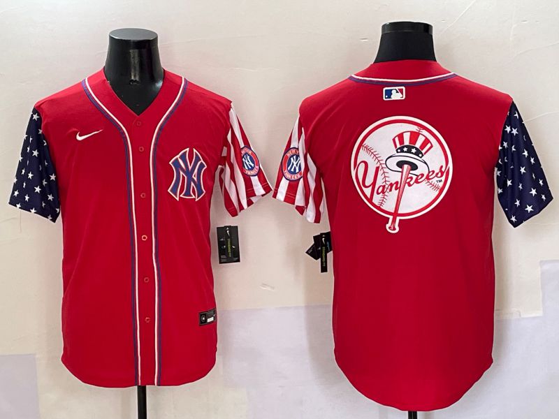 Men New York Yankees Blank Red a generation of national flags Jointly Name 2025 Nike MLB Jersey style 36->new york yankees->MLB Jersey